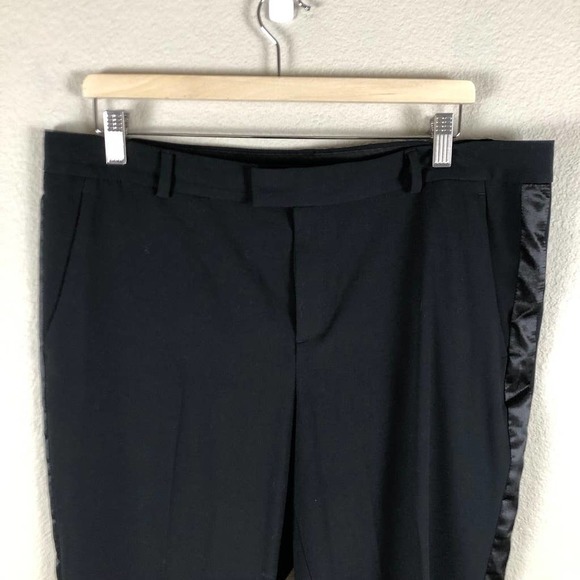 Banana Republic Pants Black Ryan Fit Contrast Side Stripe Trouser Size 14 - Picture 3 of 16